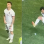 Futbolcudan tribünlere tartışma yaratan hareketler